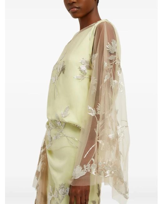 Erdem ショートスリーブ ドレープドレス White