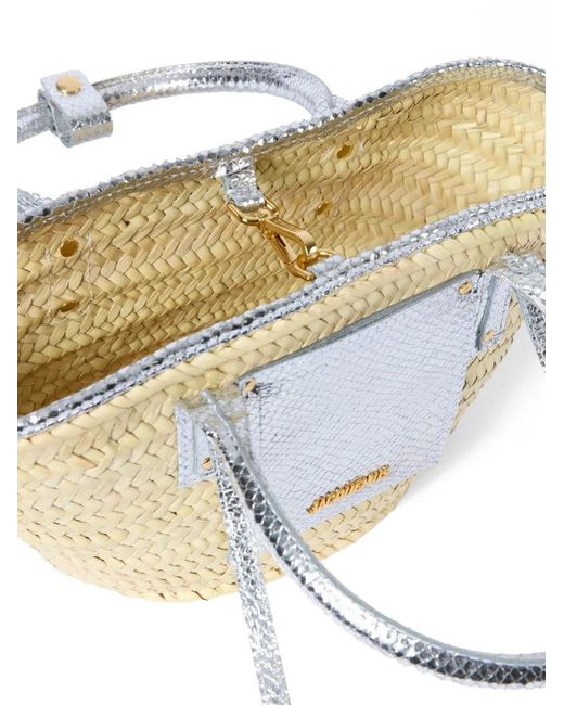 Jacquemus Metallic Snake-Effect Tote Bag