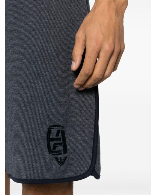Pantalones cortos de chándal con aplique del logo Emporio Armani de hombre de color Blue