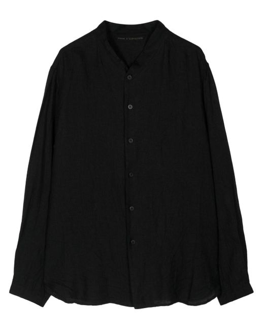 Forme D'expression Black Long-sleeve Linen Shirt for men