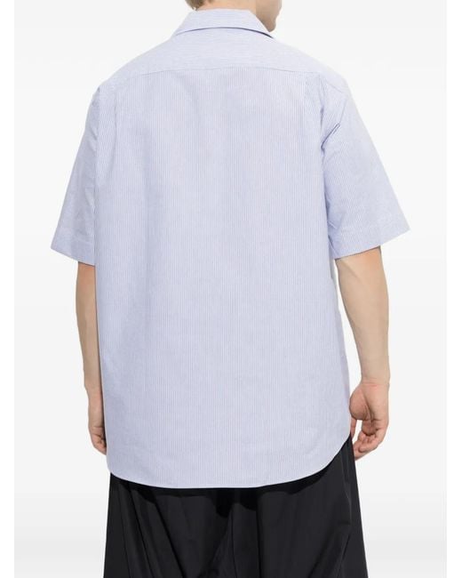 Vivienne Westwood White Bowling Striped Embroidered-Logo Shirt for men