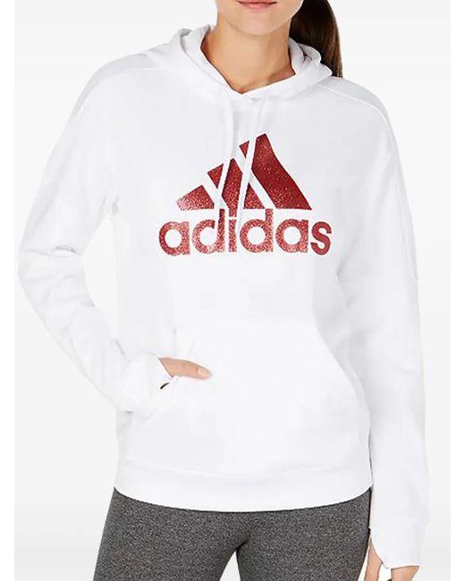 Adidas White Originals Shine Logo Hoodie