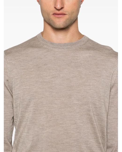 Canali Brown Fine-Knit Sweater for men