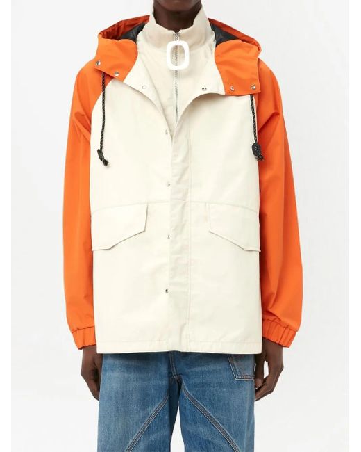 J.W. Anderson Orange Two-Tone Hooded Jacket