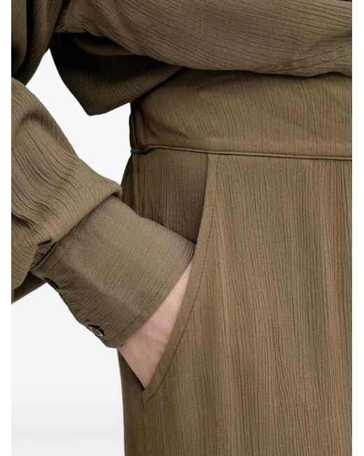 Guess Green Pantalon Palazzo À Effet Froissé