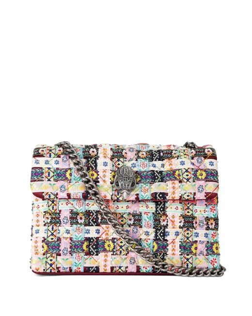 Kurt Geiger White Medium Kensington Patchwork Shoulder Bag