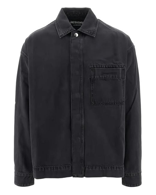 Jacquemus Denim Overhemd in het Black voor heren