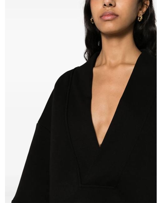 Sweat En Coton Mélangé À Col V Ioana Ciolacu en coloris Black