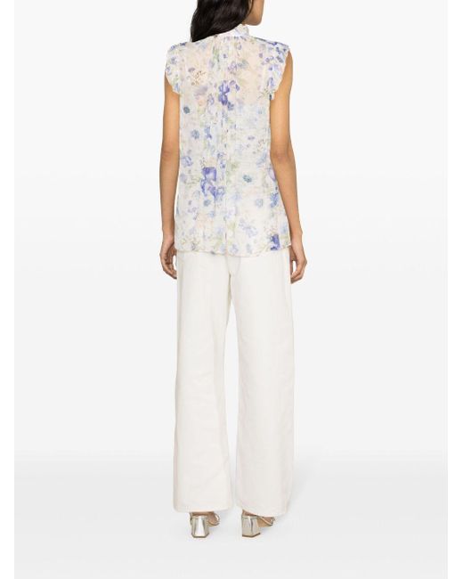 Blusa con estampado Garden Zimmermann de color White