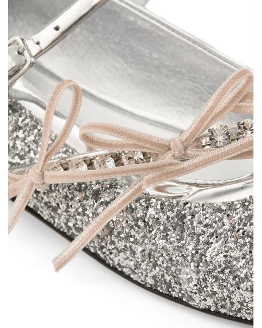 Jimmy Choo White Loli Ballerinas