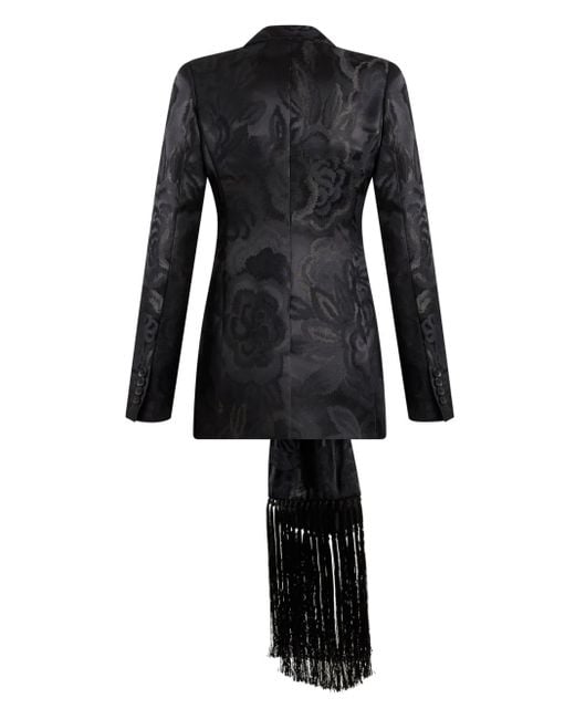 Etro Black Jacquard Jacket With Scarf