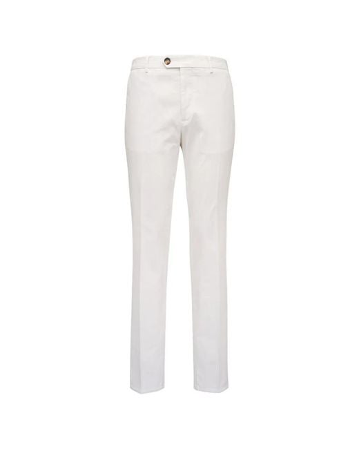 Brunello Cucinelli White Button Slacks for men
