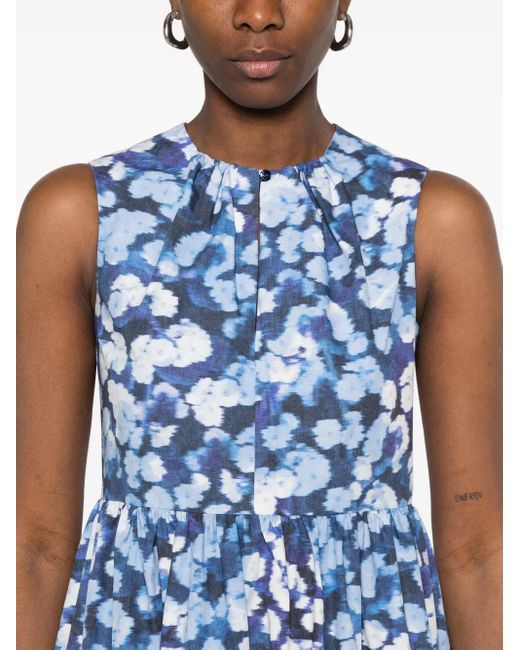 Erdem フローラル ドレス Blue