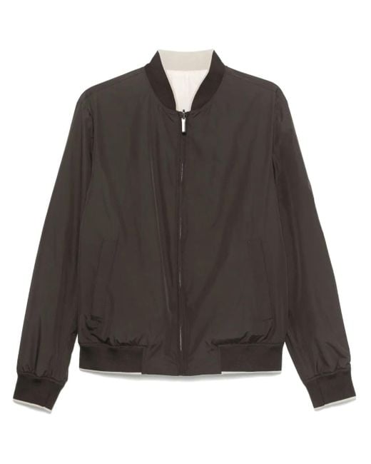 Canali Black Reversible Bomber Jacket for men