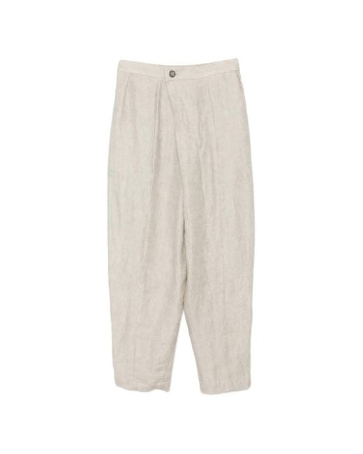 CHIAHUNG SU White Hand-Woven Yarn-Dyed Trousers