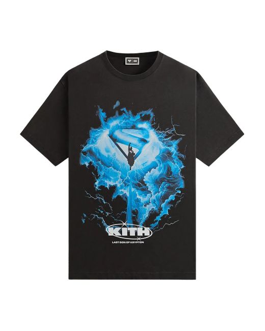 Camiseta Superman Lightning Vintage Kith de hombre de color Black