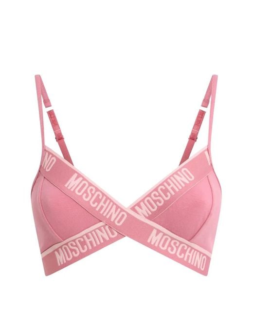 Moschino Pink Stretch Cotton Jersey Bra