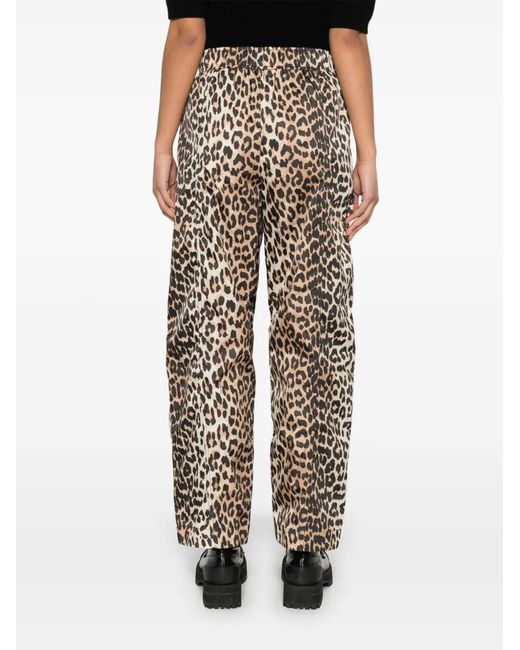 Ganni Brown Duchesse Nylon Cargo Pants
