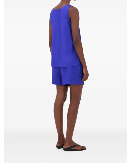 Loulou de Saison Blue Gaby Top Mit Rundem Ausschnitt
