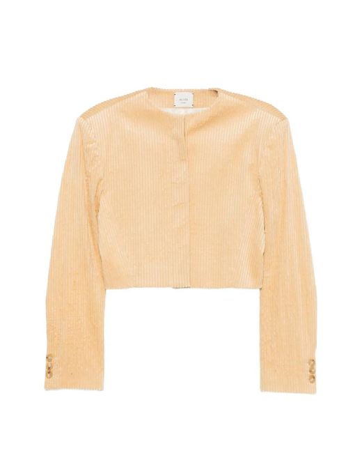Alysi Natural Corduroy Cropped Jacket