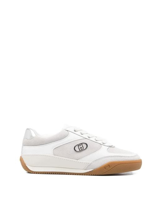 Liu Jo White Logo-Plaque Sneakers