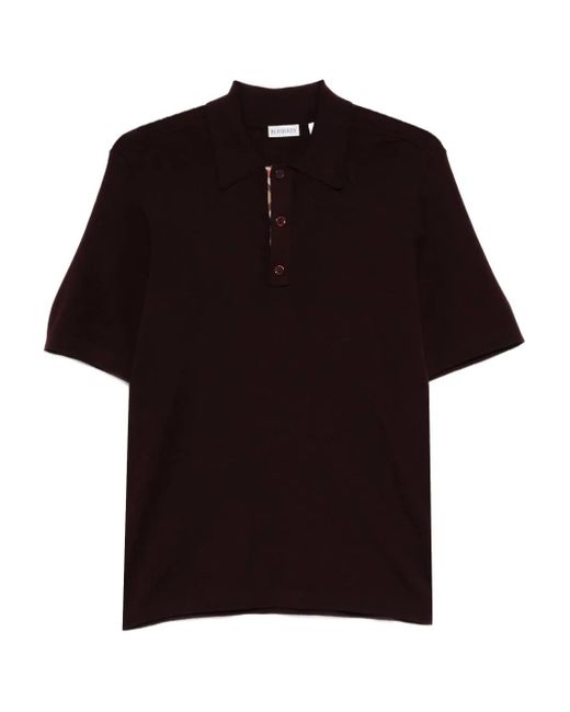 Polo A Maniche Corte di Burberry in Black da Uomo