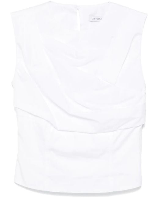 Viktor & Rolf White Bluse Mit Falten