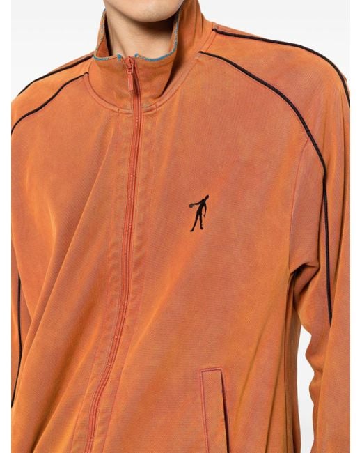 Doublet Orange Embroidered Track Jacket for men