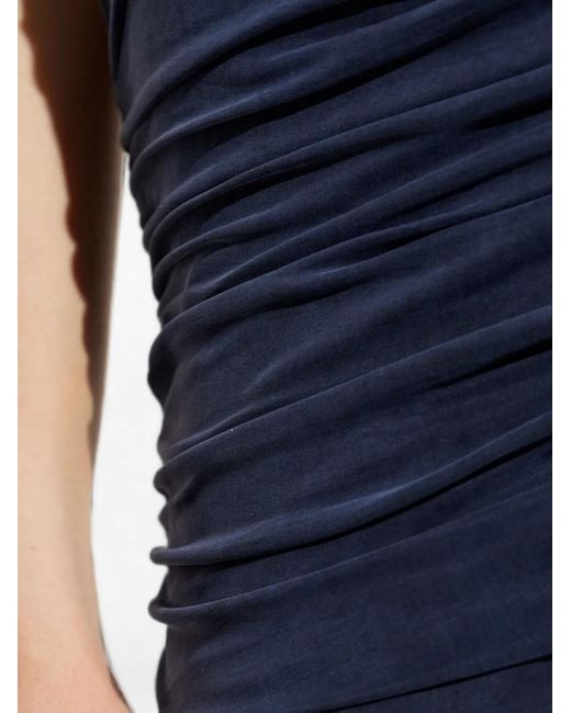 IRO Blue Eclose Ruched Sleeveless Dress