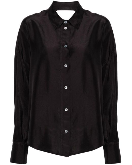 Camisa Pam con espalda abierta Tela de color Black