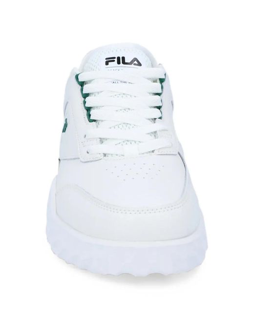 Fila White Modern Lace-Up Sneakers for men