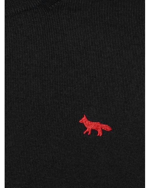 Maison Kitsuné Black Fox-Patch Sweater for men