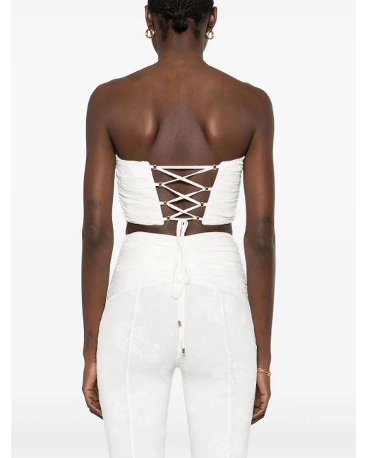 Nissa White Floral-Appliqué Top