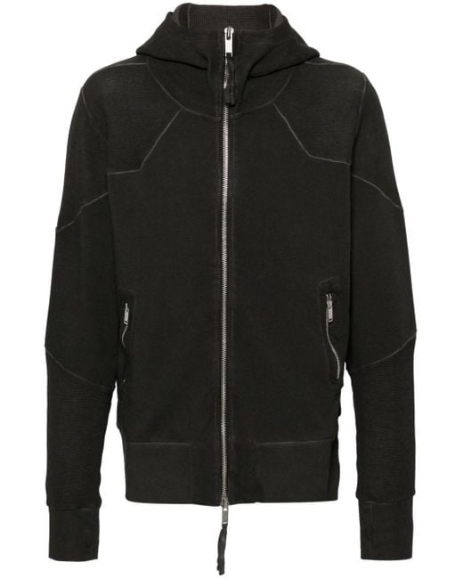 Thom Krom Black Panelled Hooded Jacket for men
