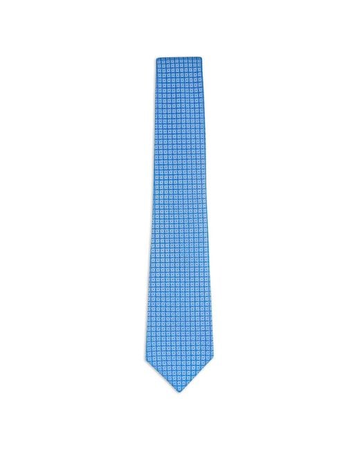 Kiton Blue Geometric-Pattern Silk Tie for men