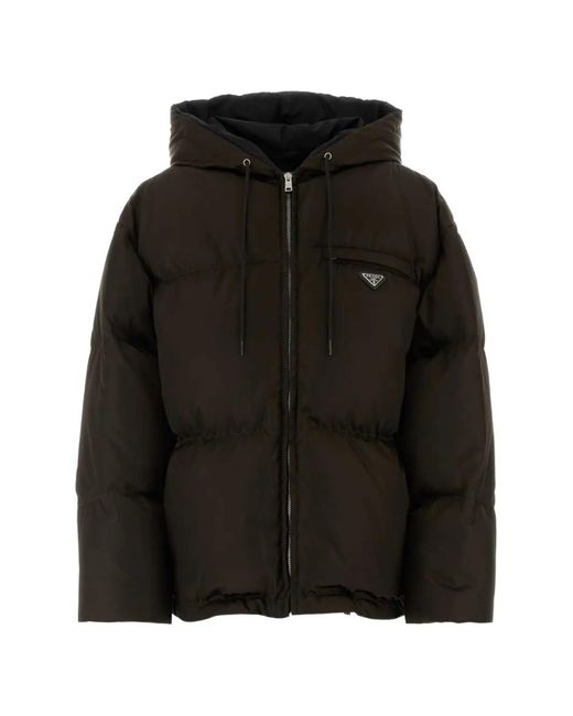 Prada Black Veste Re-Nylon À Capuche