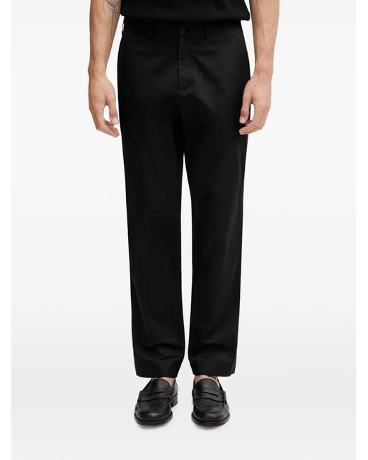 Fred Perry Black Logo-Embroidered Trousers for men