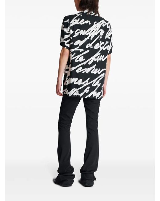 Camicia Con Stampa di Balmain in Black da Uomo