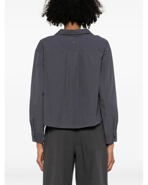 MHL by Margaret Howell Blue Notched-Collar Blouse