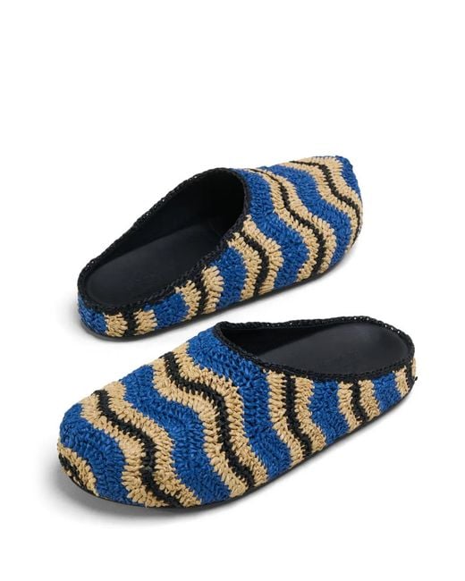 Marni Blue Mocassins Fussbet Sabot À Bout Rond for men
