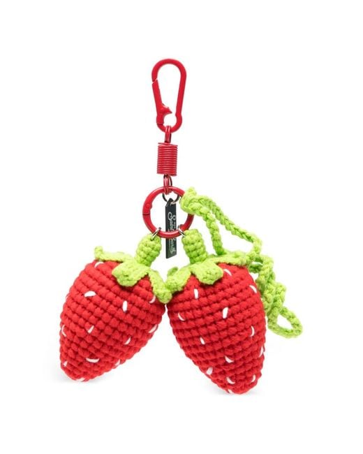 Mc2 Saint Barth Red Strawberry Crochet Keyring