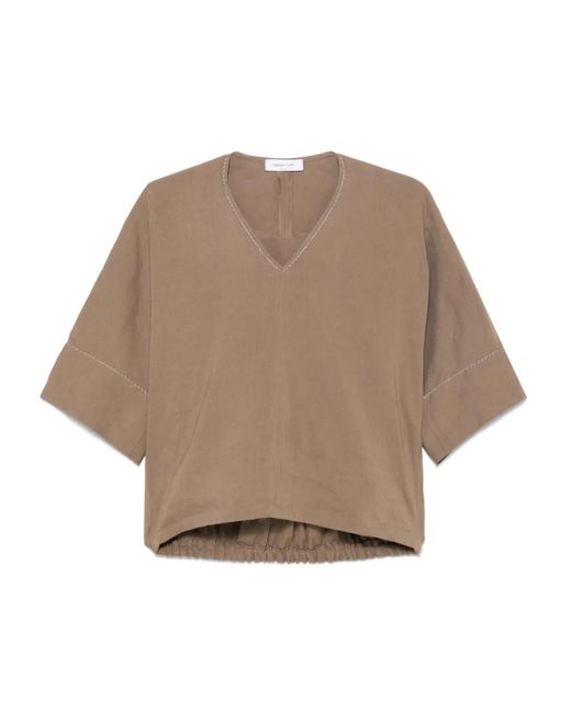 Fabiana Filippi Natural Chain-Link Detail Blouse