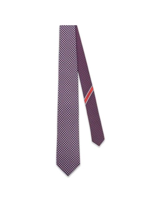 Ferragamo Purple Gancini Pegasus-Print Tie for men