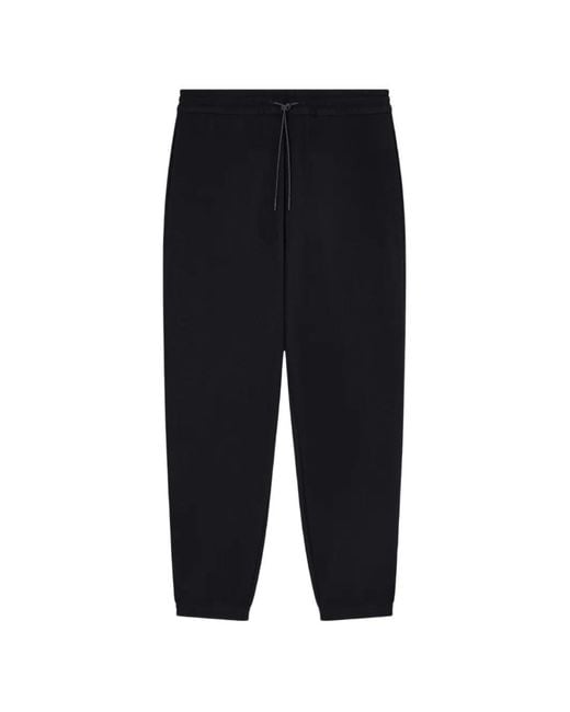 Emporio Armani Black Drawstring Track Pants for men