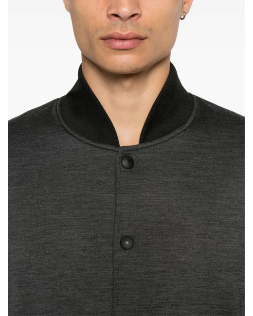 Eraldo Black Merino-Wool Bomber Jacket for men