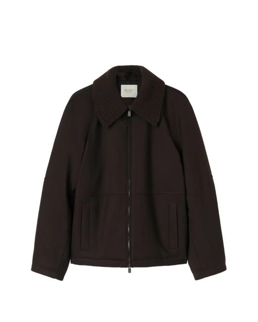 RETORI Black Detachable-Collar Wool Jacket for men