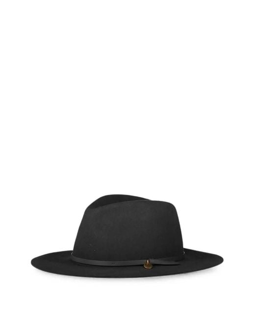 Rag & Bone Black City Leather-Trim Fedora