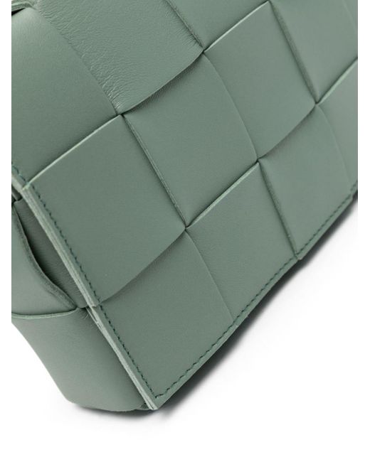 Bottega Veneta Green Small Cassette Leather Crossbody Bag