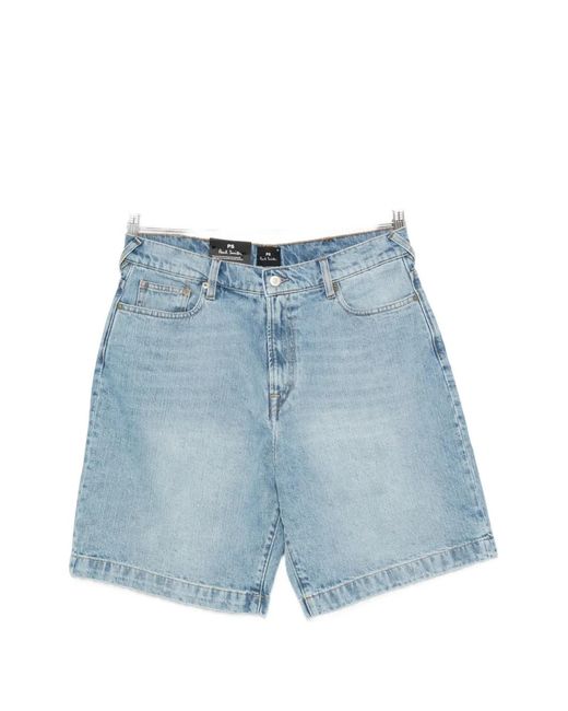 Paul Smith Blue Relaxed-Fit Denim Shorts for men