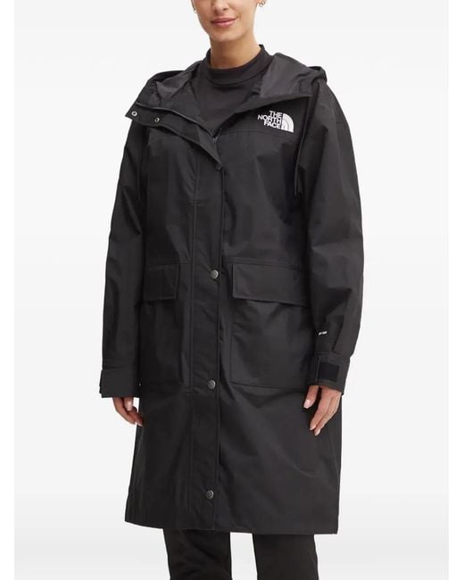 The North Face Black Hooded Pocket-Detail Coat